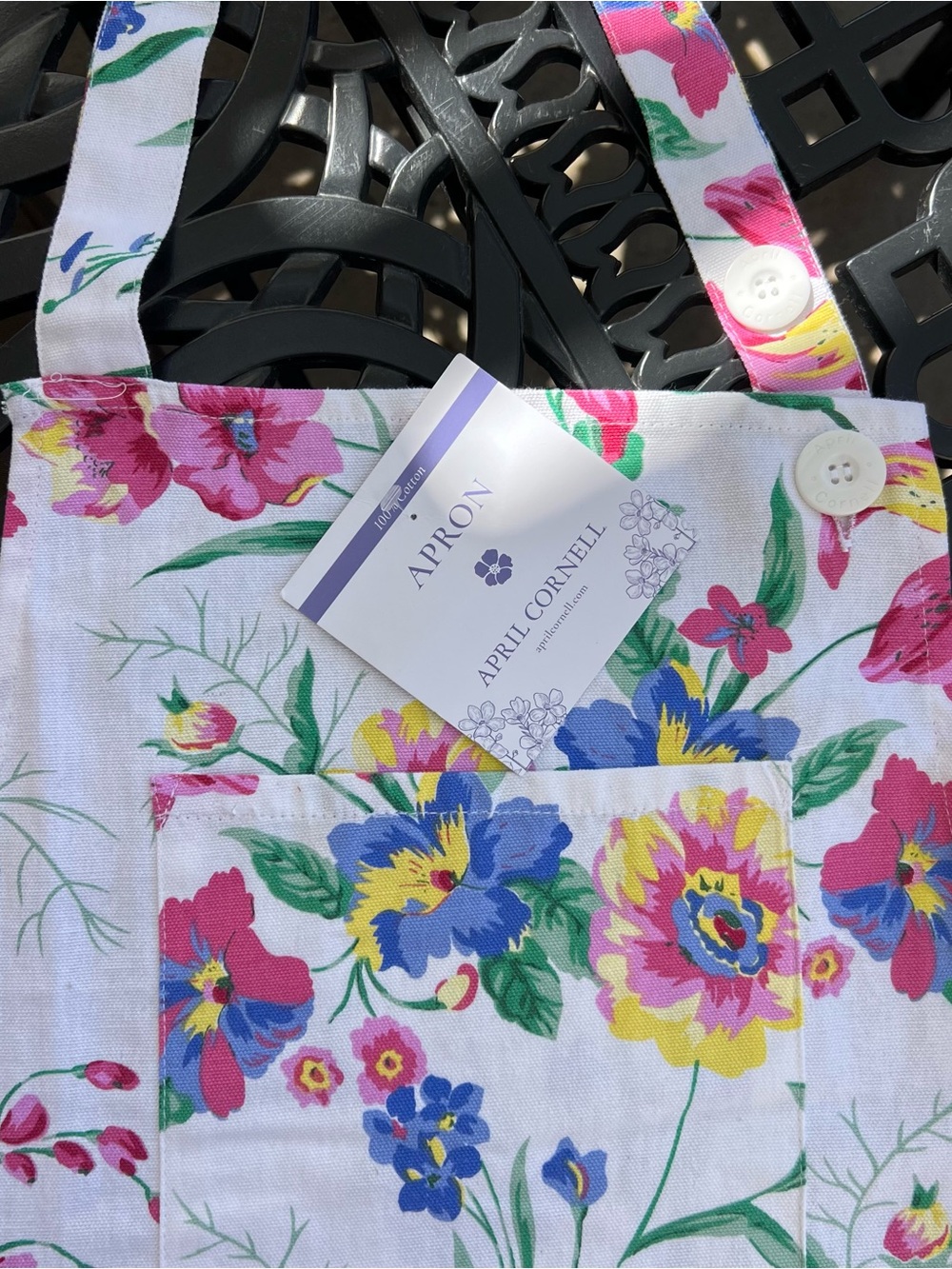 April Cornell Charming Chef Apron - Floral Pinks, Blues and green NWT